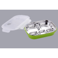 Rectangle Stainless Steel And Plastic Multilayered Lunch Box